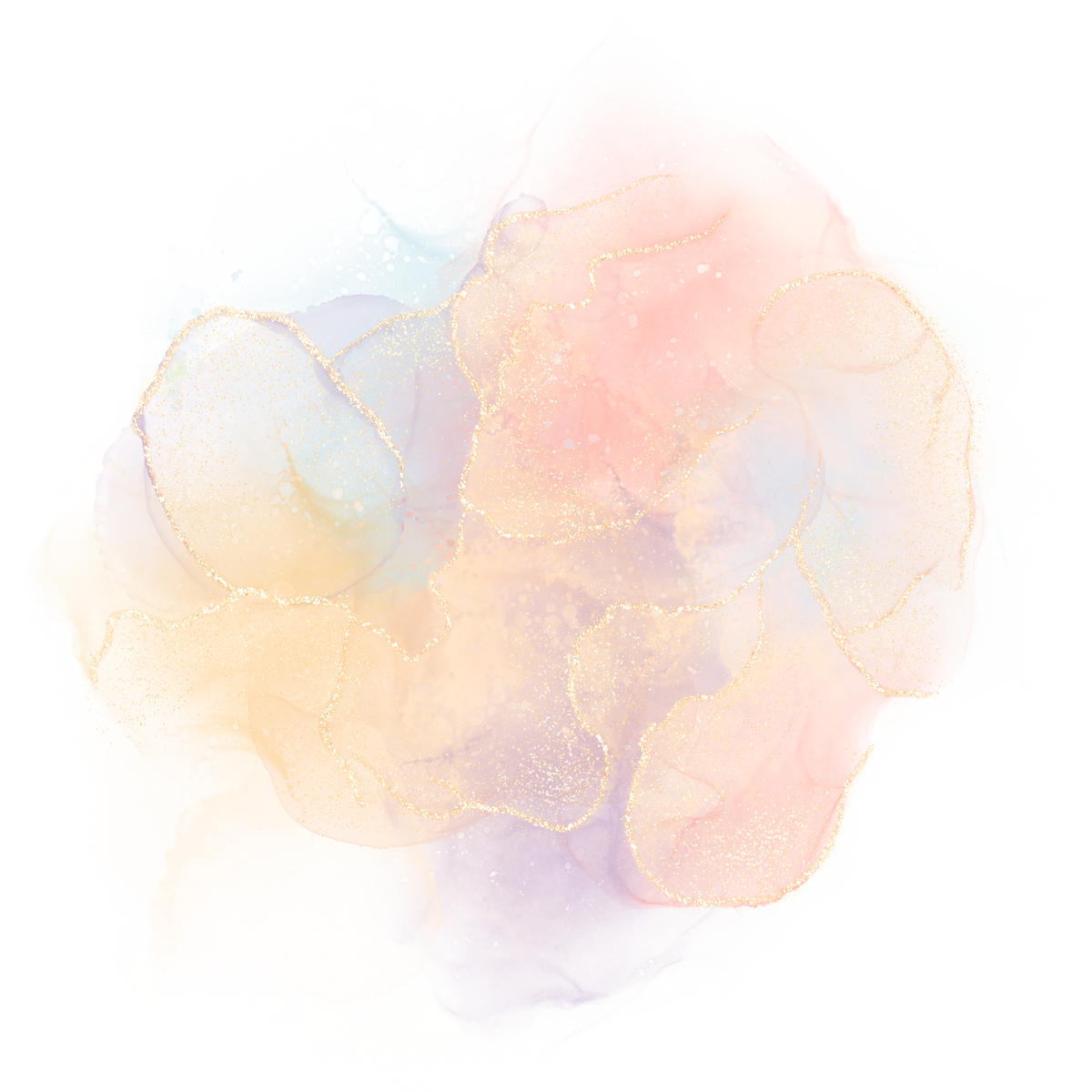 Alcohol Ink With Gold Glitter Accents